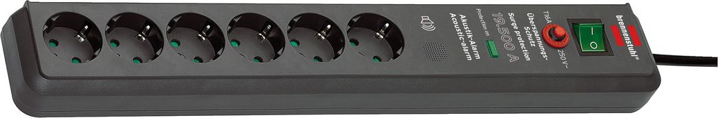 Listwa zasilająca Brennenstuhl Secure-Tec przeciwprzepięciowa 6 gniazd 3 m czarna (1159540376)