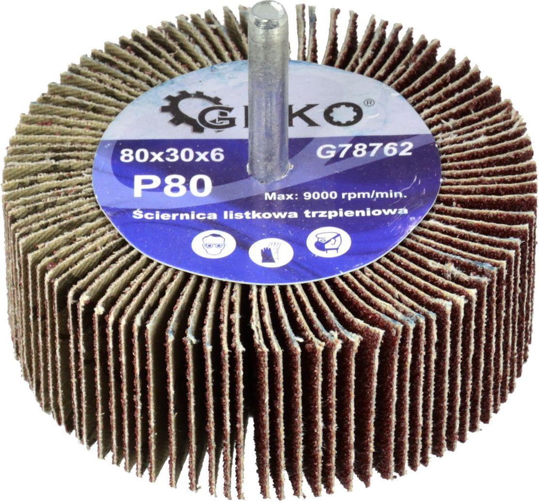 Geko ściernica listkowa trzpieniowa 80x30X6 P80 (20/200)
