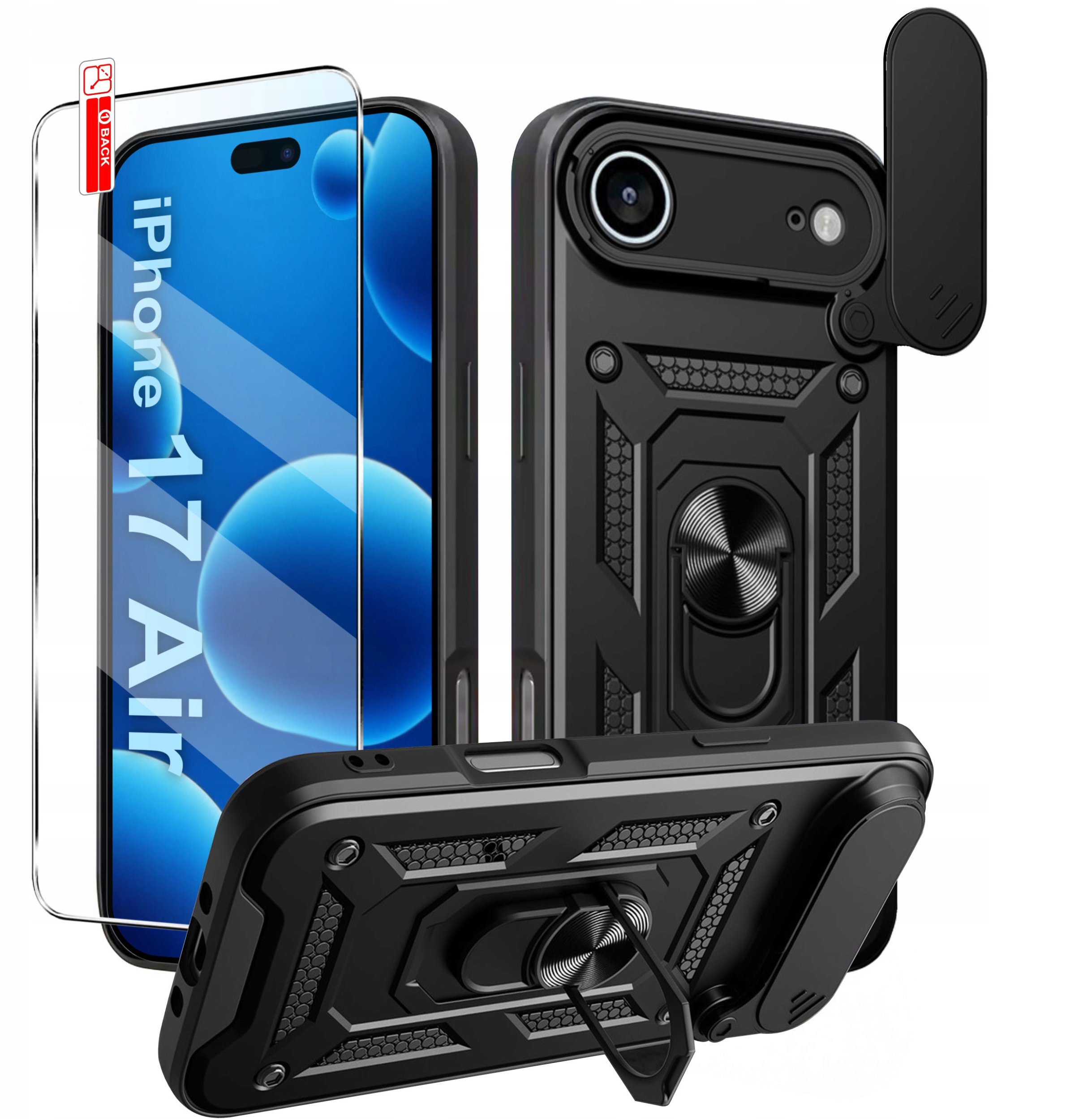Etui PANCERNE do iPhone 17 Air DEFENDER SLIDE CASE + SZKŁO 9H