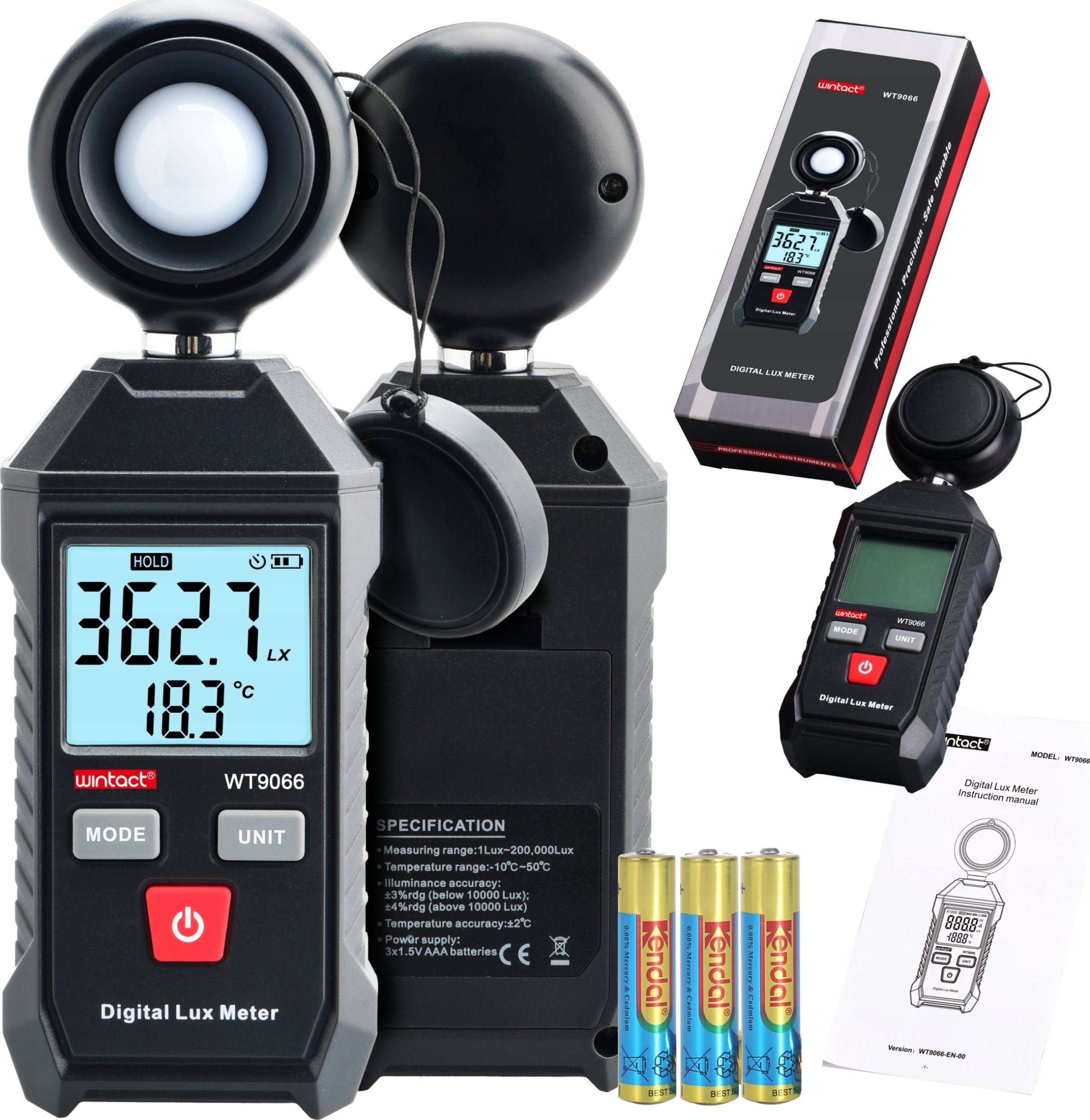 MIERNIK NATĘŻENIA ŚWIATŁA OŚWIETLENIA ŚWIATŁOMIERZ LUKSOMIERZ LUXOMETR LCD