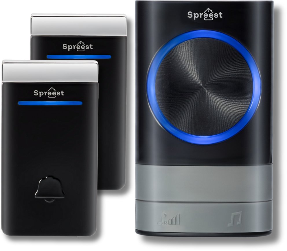 DZWONEK BEZPRZEWODOWY BEZBATERYJNY DO DRZWI FURTKI WODOODPORNY 2 PRZYCISKI