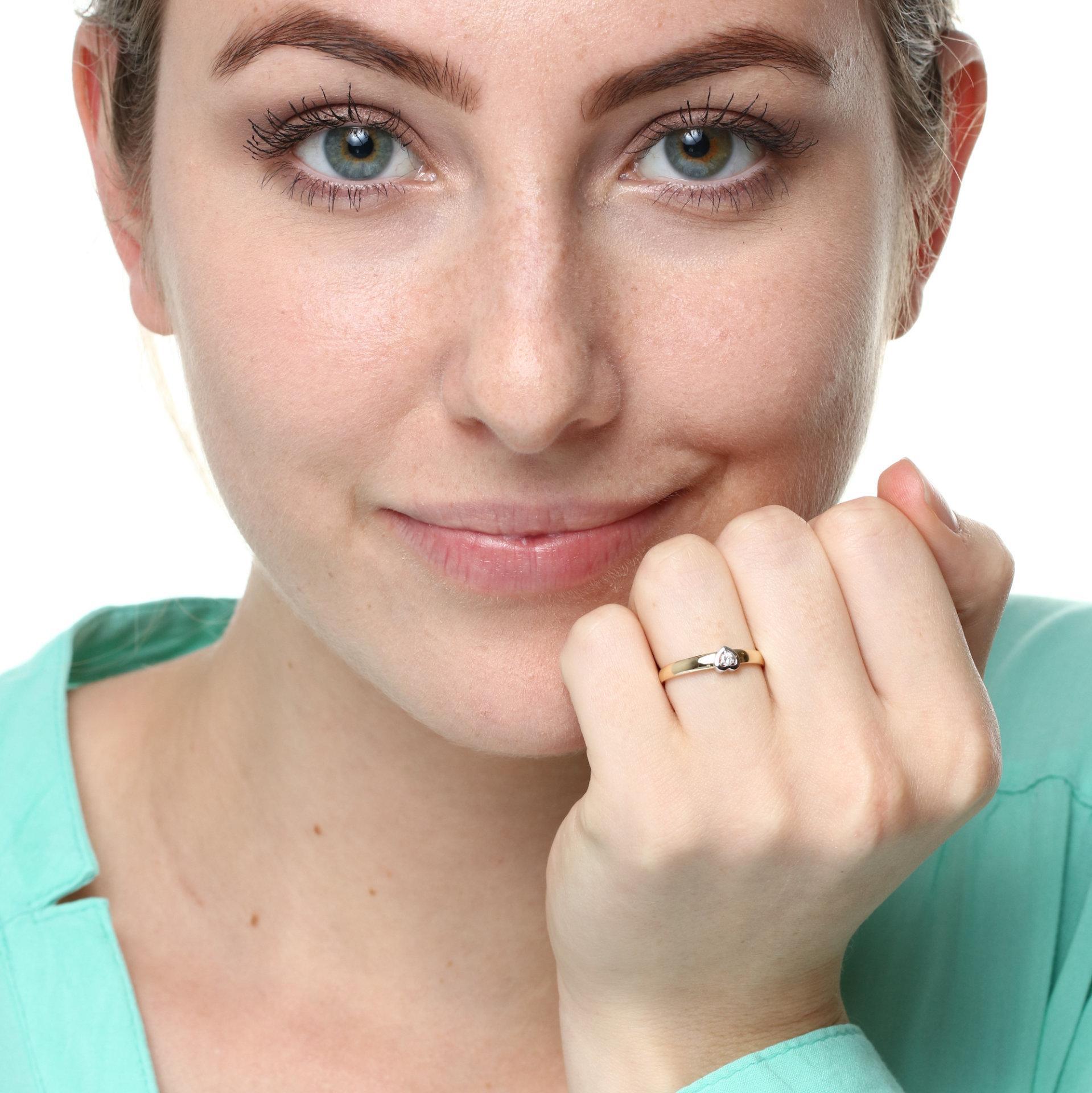 Rosanto Złoty pierścionek z brylantem i motywem serca roz 15 585 14k