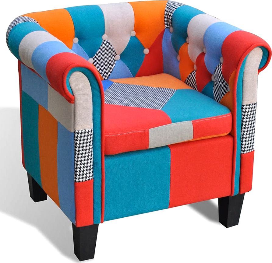 Elior Fotel patchworkowy chesterfield - Roter