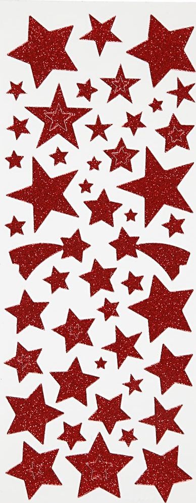 Creativ Company Naklejki brokatowe Czerwone Gwiazdki