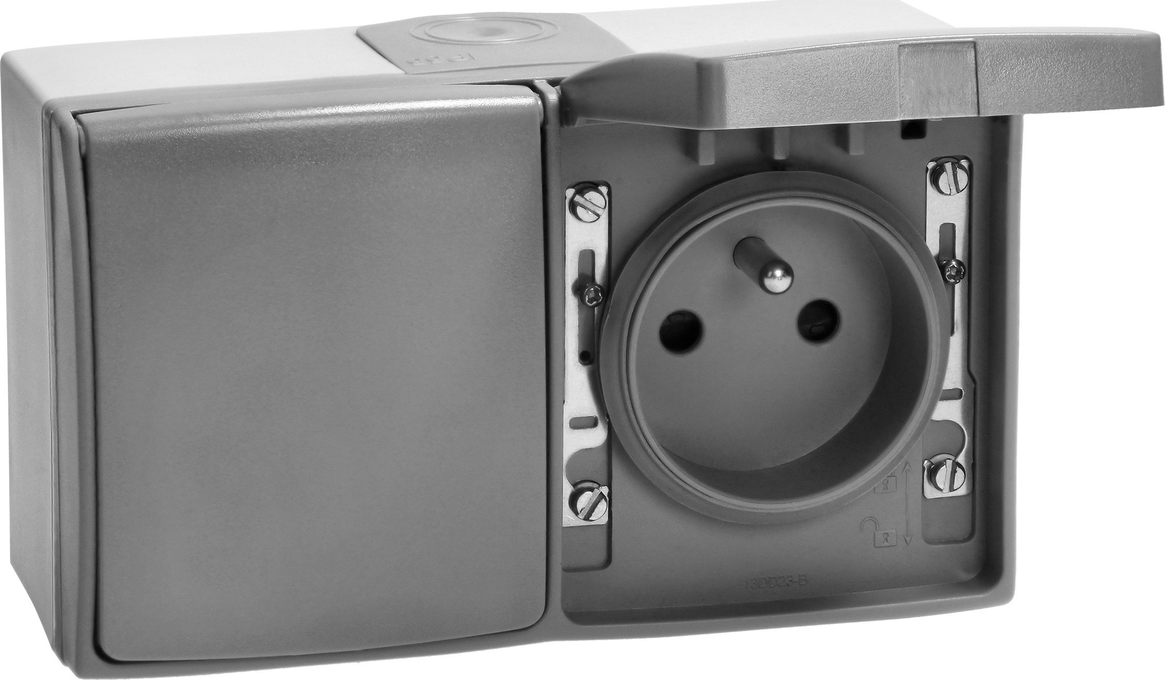 Orno Gniazdo podwójne 2X2P+Z AQUATIC PRO IP 55 szaro-grafitowe