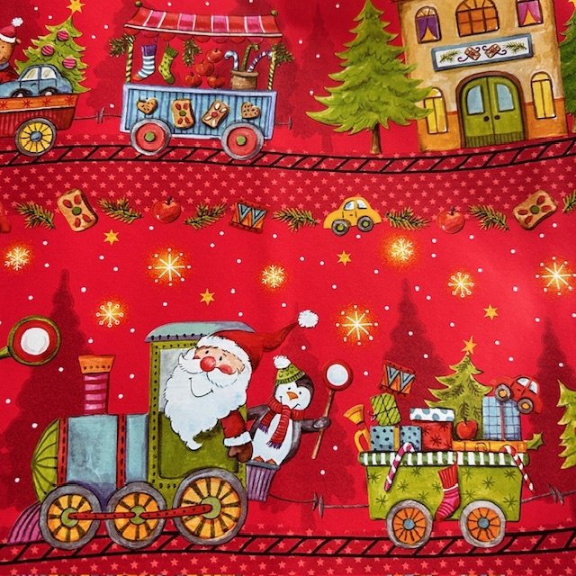 Papier świąteczny do pakowania czerwony dziecięcy 70cmx2m 359m70