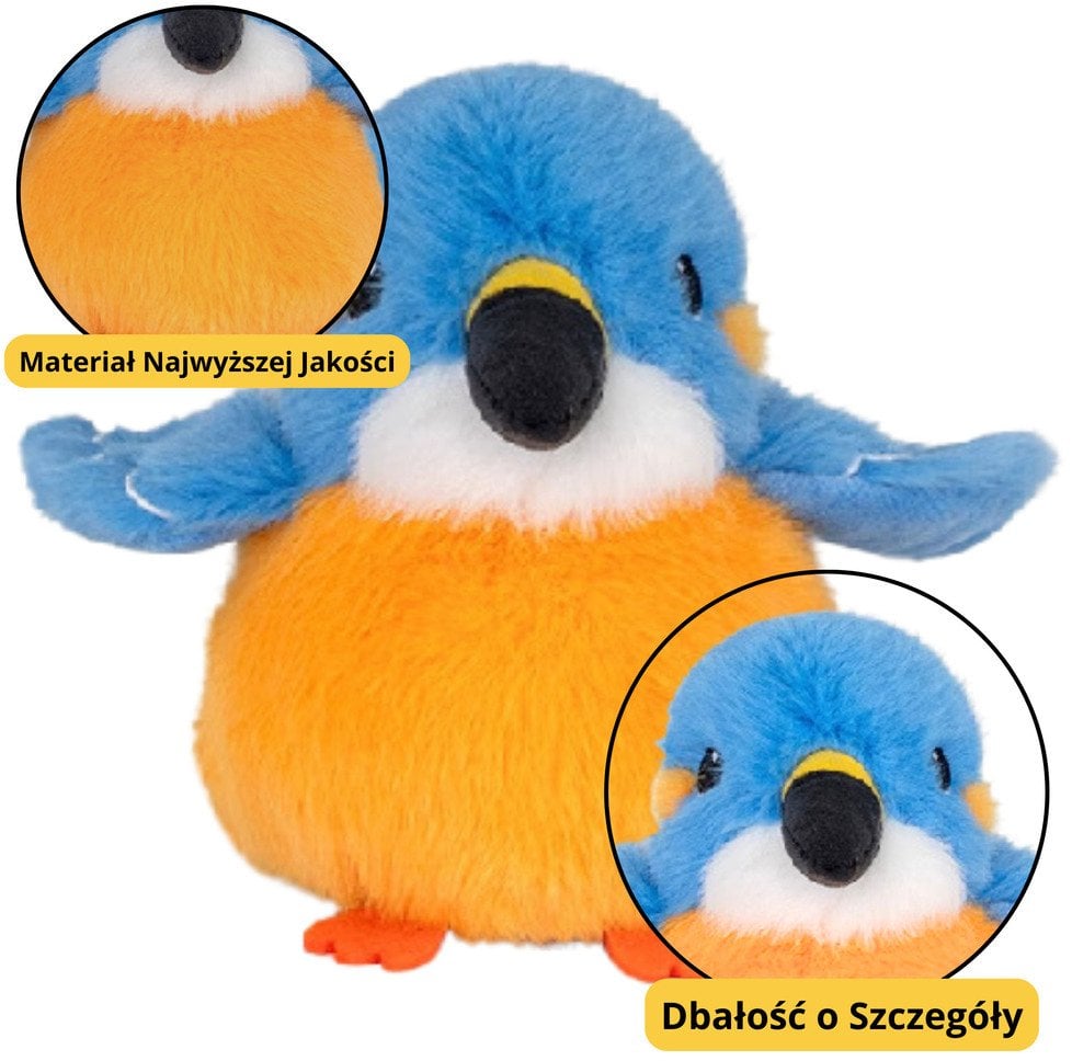 Pluszowa Maskotka Przytulanka Ptak Niebiesko Pomarańczowy 12cm