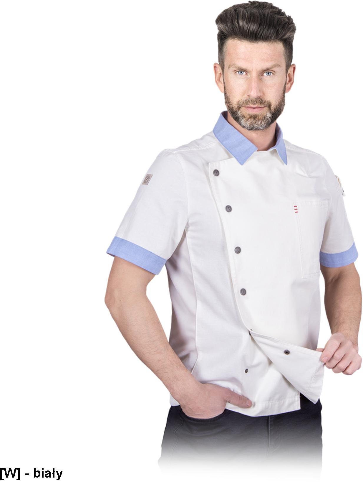 Reis MARCATO Bluza kucharska with short sleeves, men's in wool white color - white S