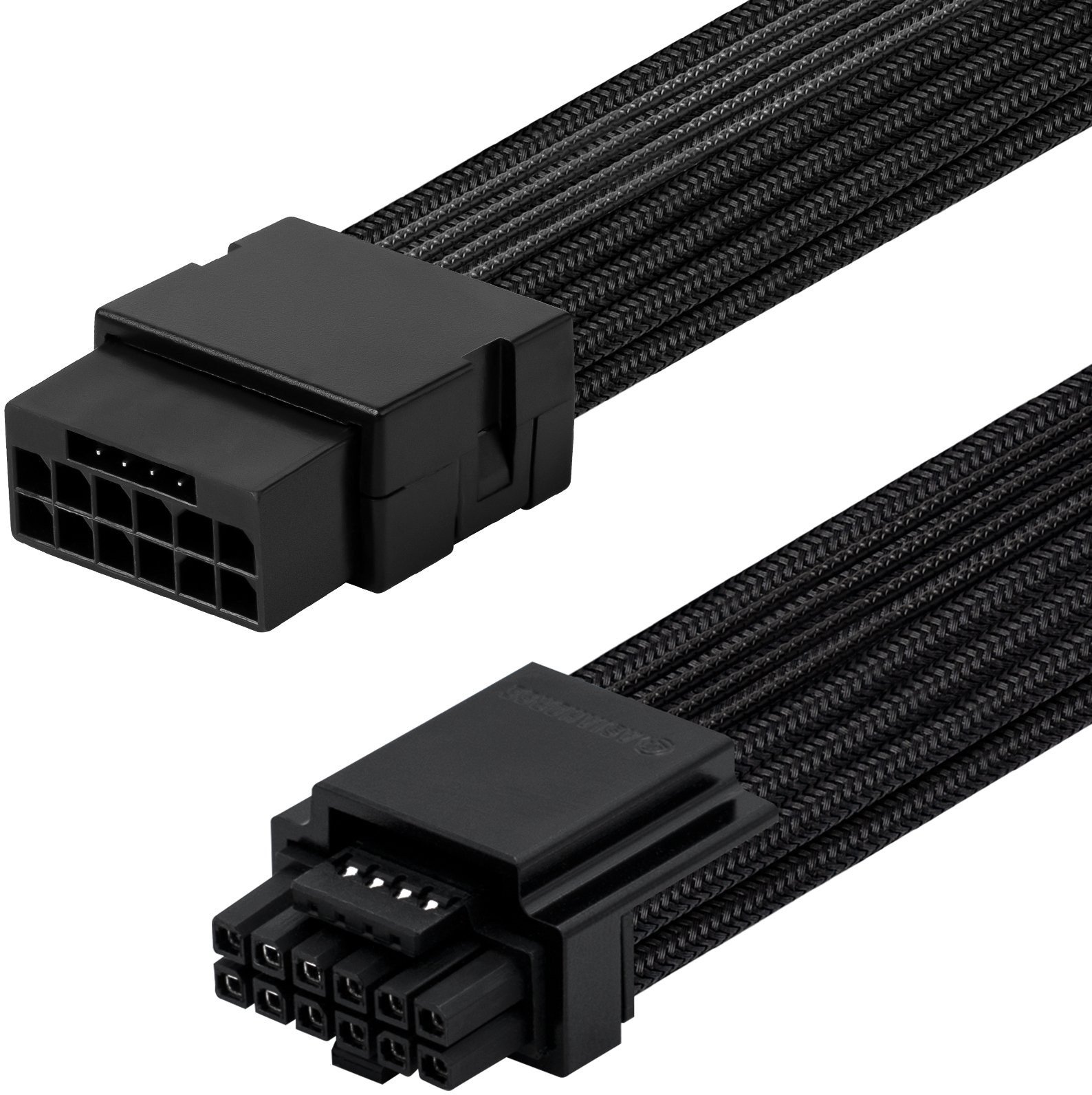 Przedłużacz do zasilacza w oplocie 12VHPWR 12+4 PIN Czarny AsiaHorse 16 AWG