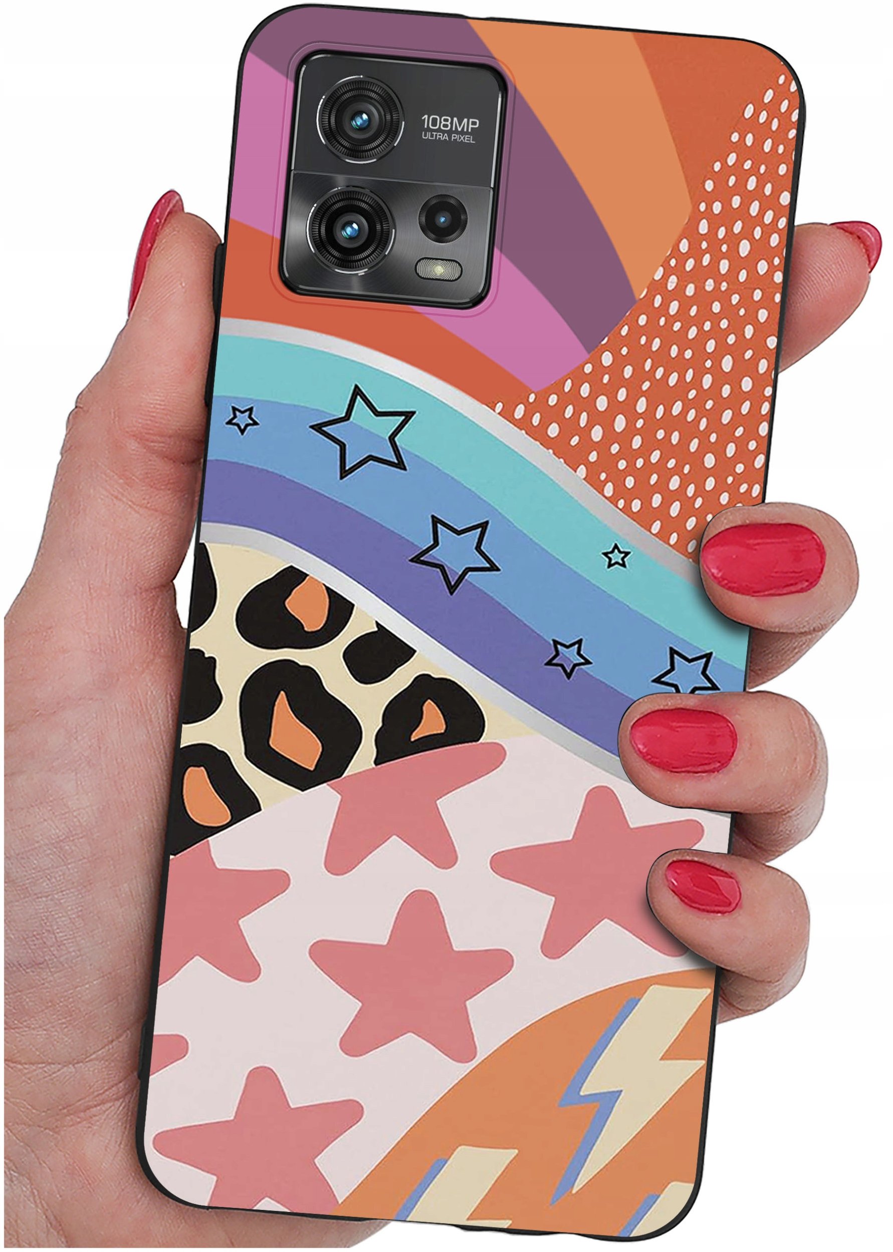 Etui do Motorola Moto G72 WZORY |SILIKONOWE MATT CASE + SZKŁO 9H