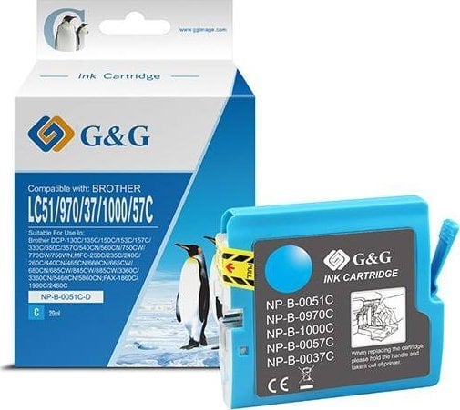 Tusz G&G kompatybilny z LC-1000C, LC-970C, NP-B-0051C/1000C/970C, cyan, 400s