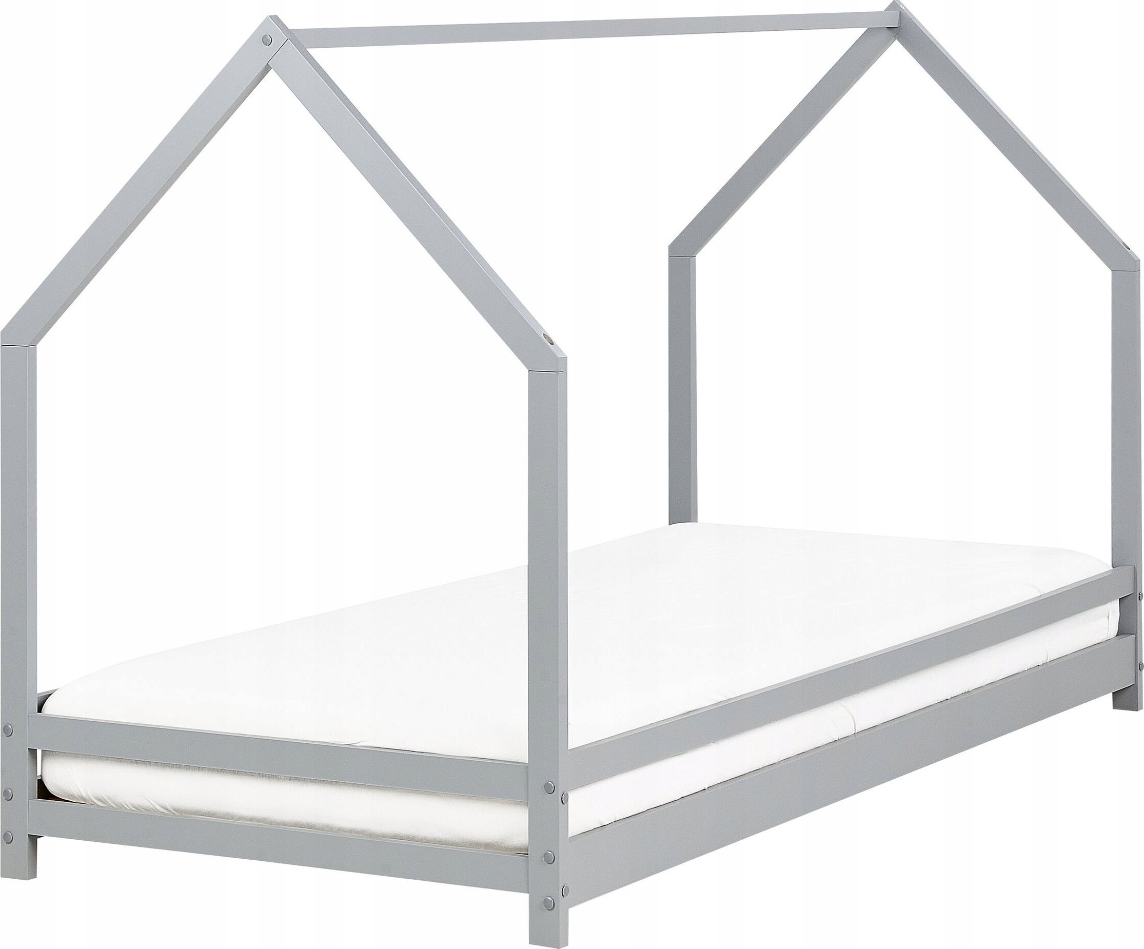 Beliani Łóżko dziecięce domek drewniane 90 x 200 cm szare APPY