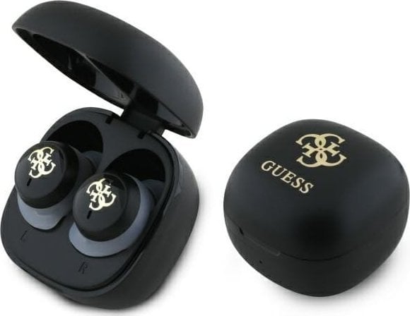 Słuchawki Guess Guess Bluetooth headphones GUTWSJ144ESK TWS + docking station black/black Iridescent 4G Printed Logo