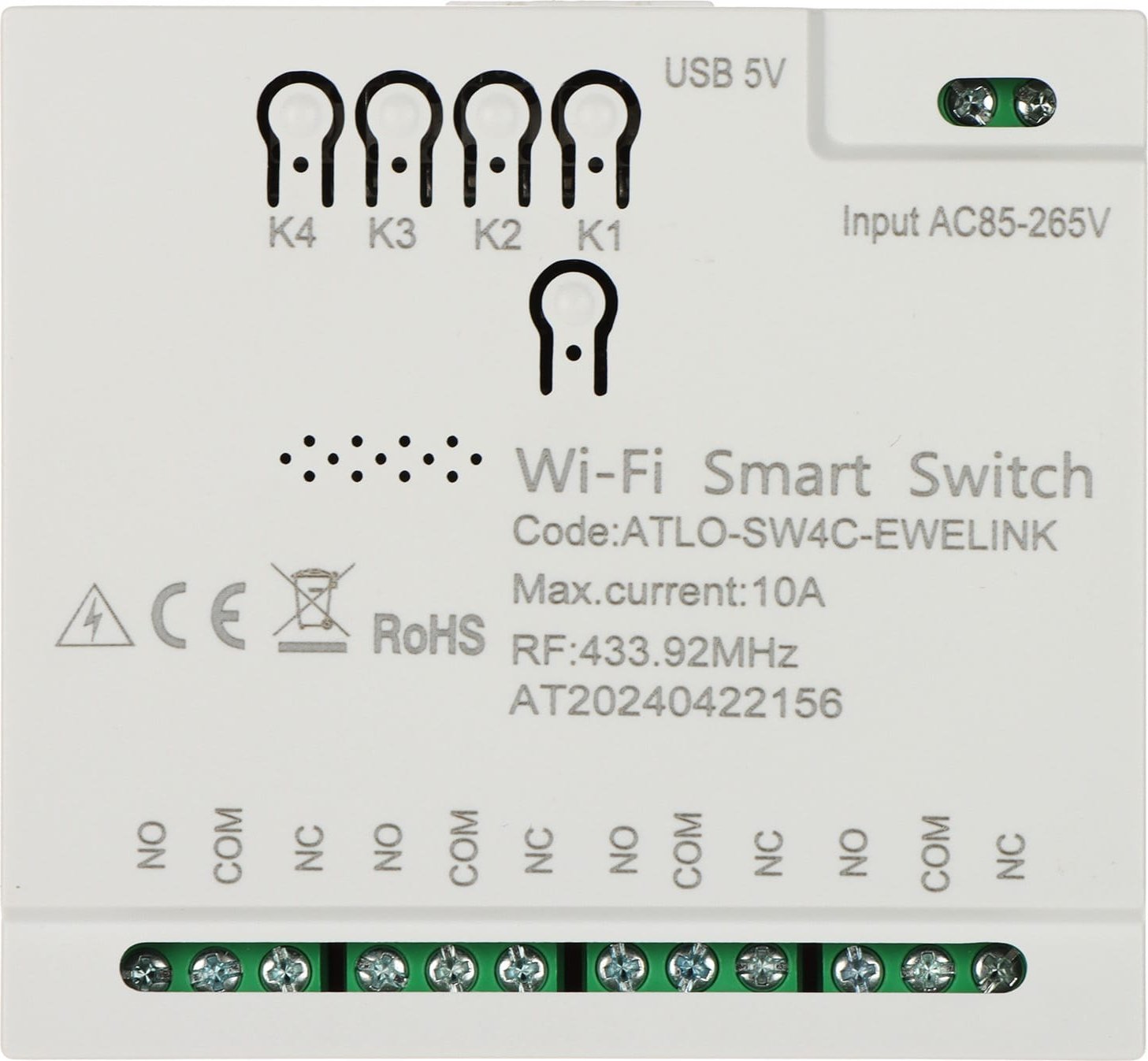 Atlo INTELIGENTNY PRZEŁĄCZNIK ATLO-SW4C-EWELINK Wi-Fi, eWeLink