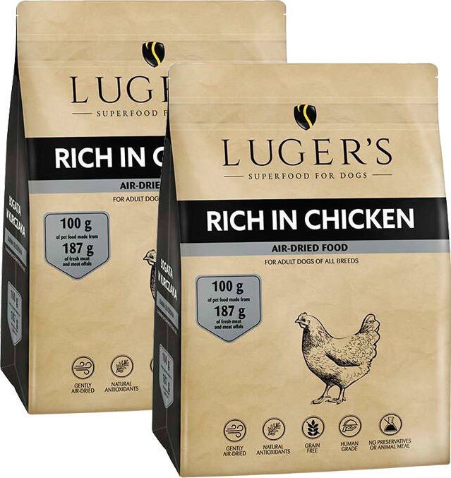 Lugers karma suszona dla psa bogata w kurczaka zestaw 2 x 1 kg