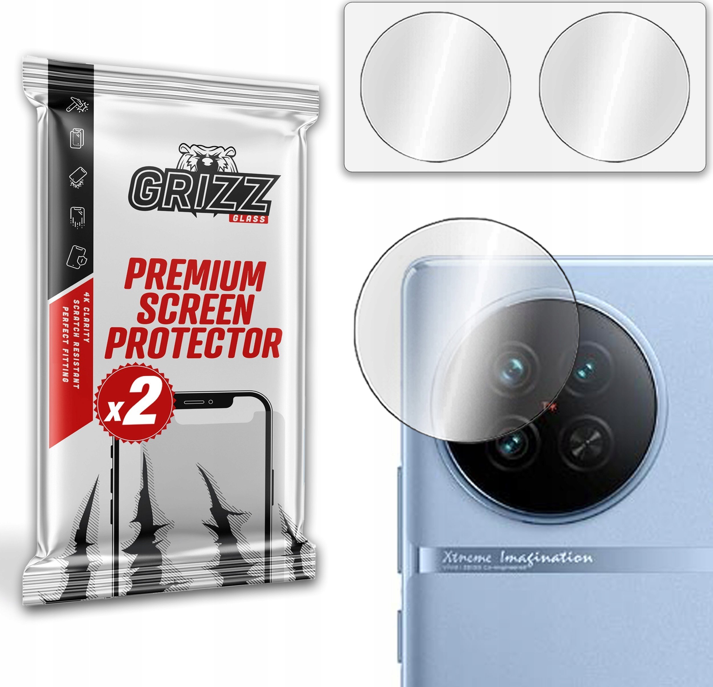 GrizzGlass Szkło na aparat GrizzGlass HybridGlass Camera Vivo X90