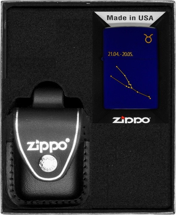 Zestaw ZIPPO Zapalniczka ZODIAC TAURUS DESIGN BYK Prezentowy No3