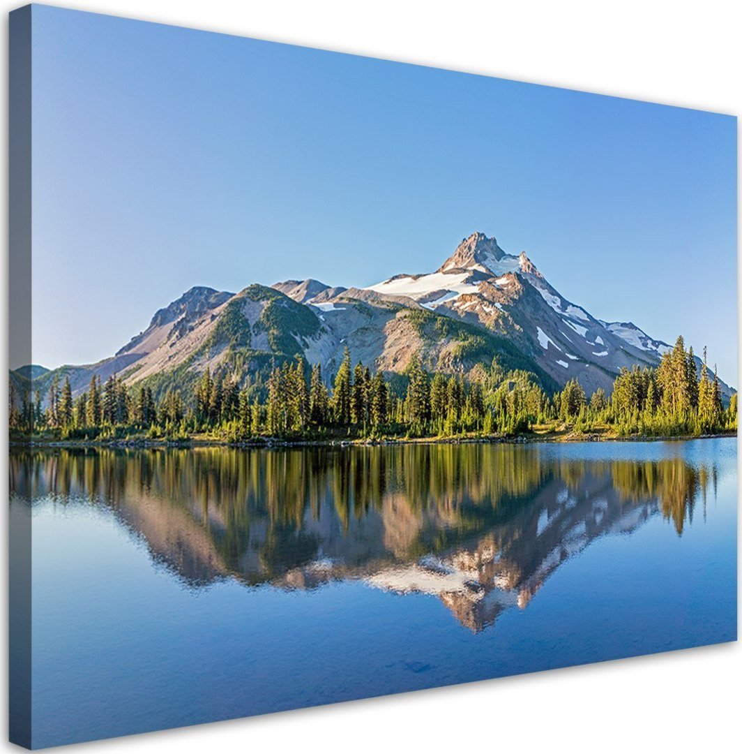 Feeby Obraz na płótnie, Las Góry Jezioro krajobraz - 120x80