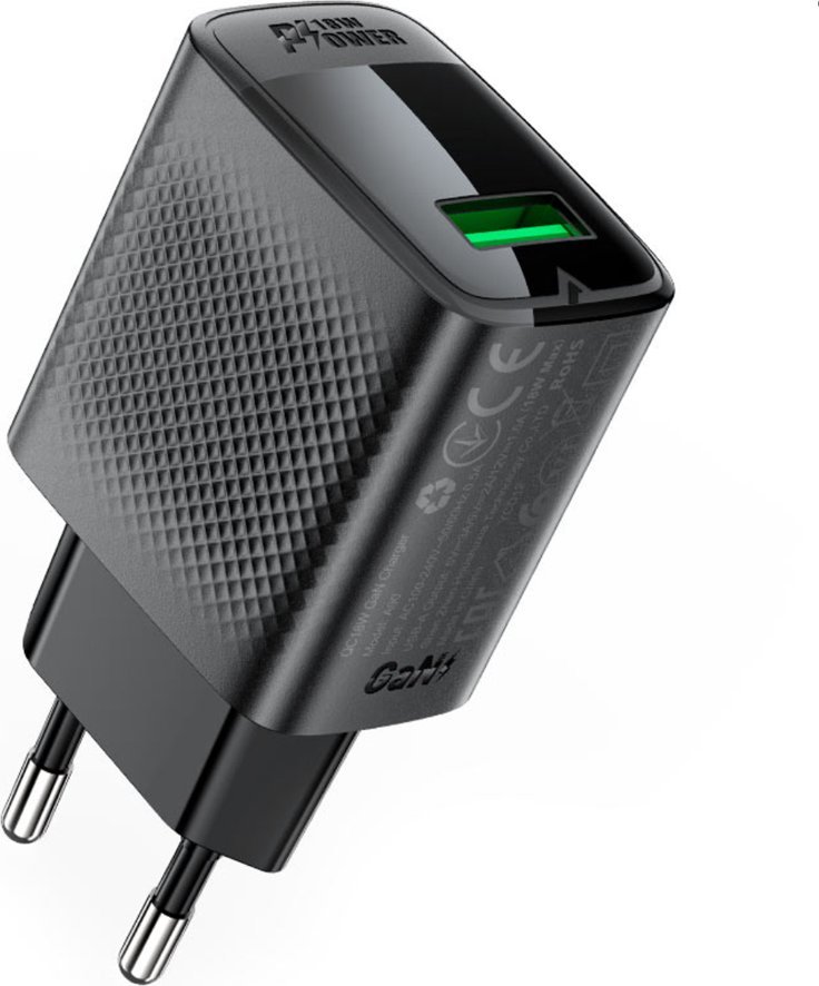 Ładowarka Acefast Ładowarka Acefast A90 sieciowa GaN USB-A QC 18W - czarna