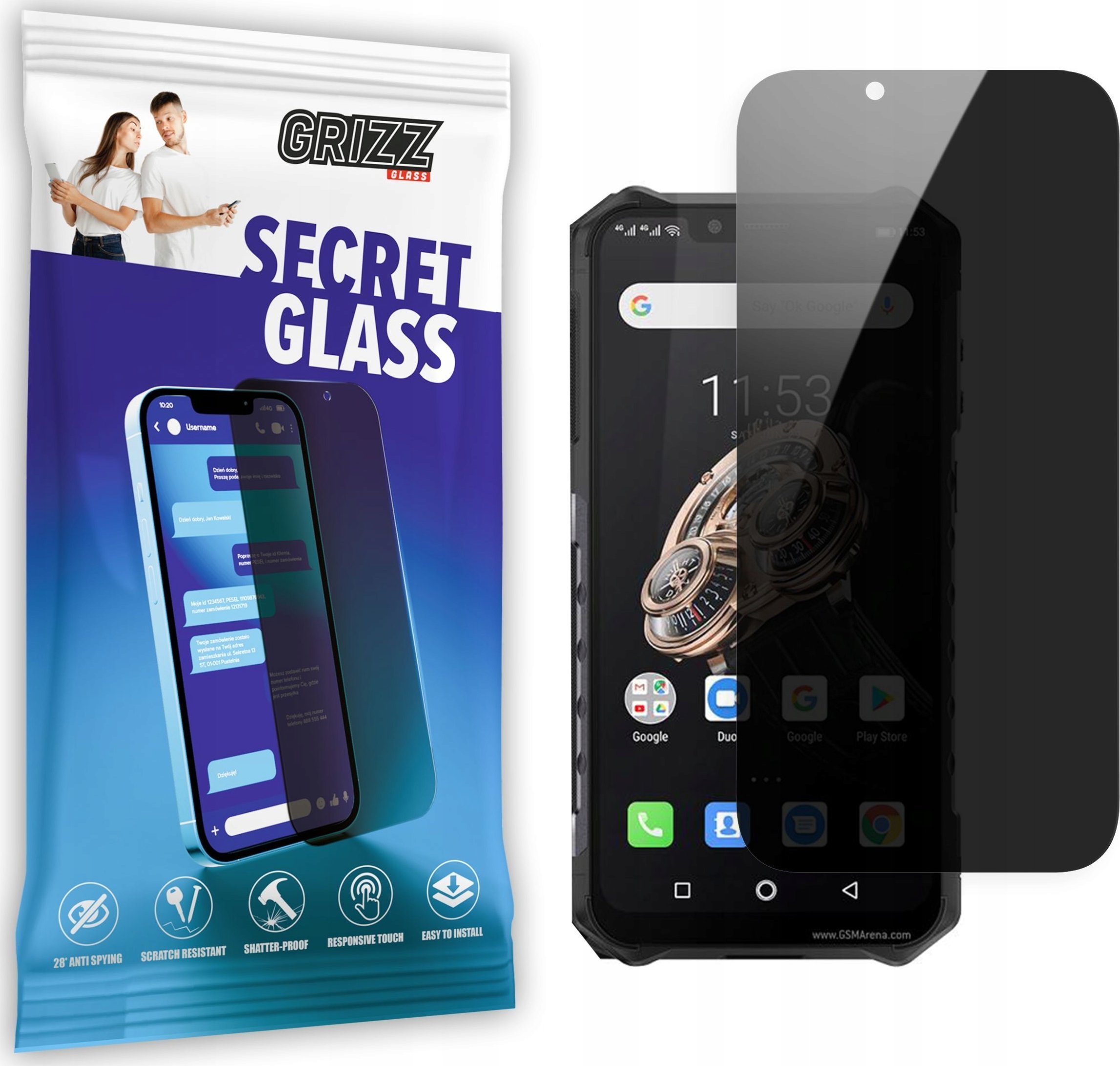 GrizzGlass Szkło prywatyzujące GrizzGlass SecretGlass Ulefone Armor 6s