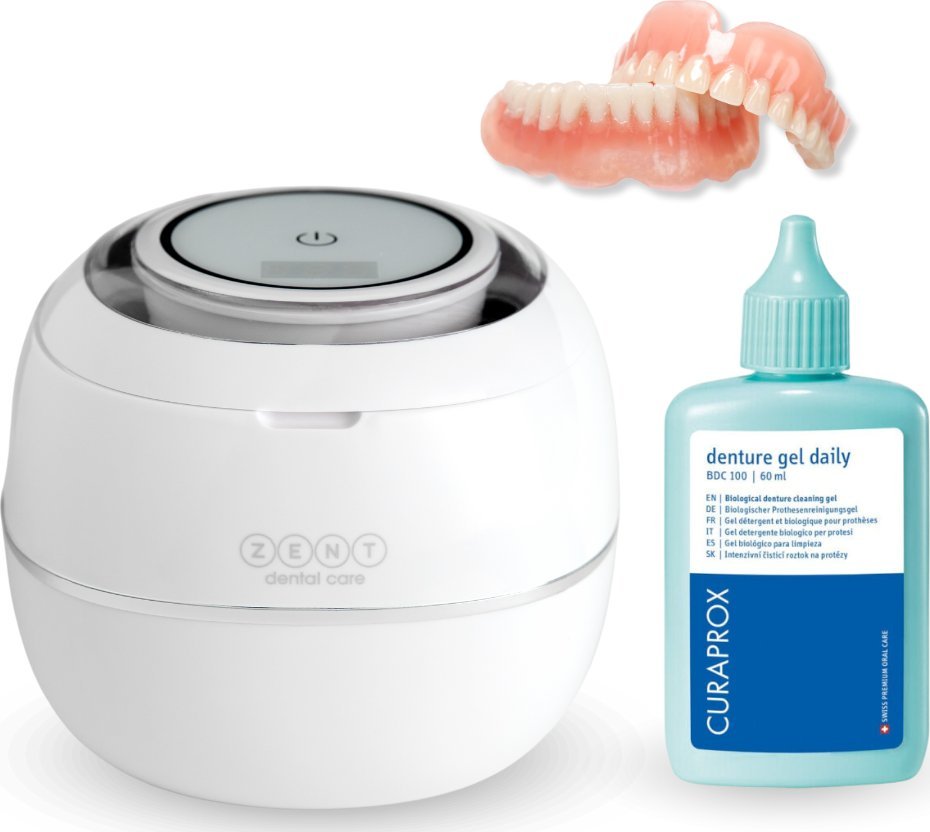 ZENT Zestaw higieniczny: myjka ultradźwiękowa + żel do protez