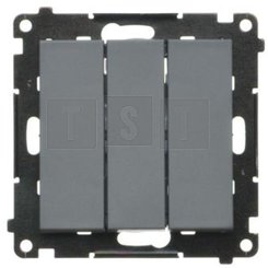 TW31.01/116 Simon 55 Łącznik potrójny (moduł) 10 AX, 250 V~, szybkozłącza Grafitowy mat TW31.01/116