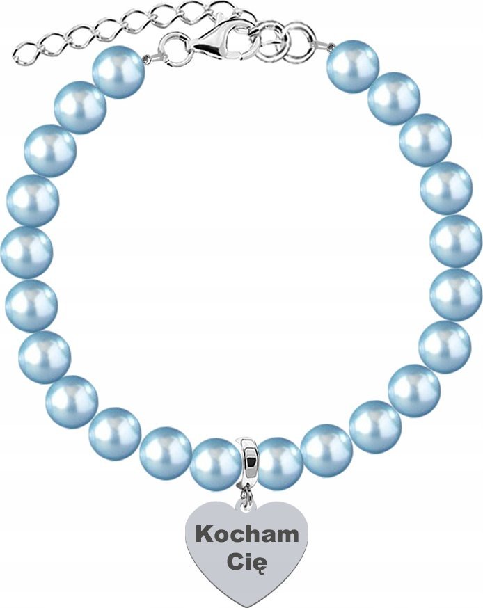 Radziszewska Jewellery Bransoletka Srebrna z Pereł Serce Kocham Cię Grawer Życzenia Gratis