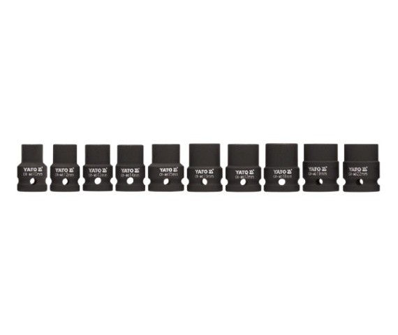 Yato Zestaw nasadek udarowych 6-kątnych 1/2" 10-22mm 10szt. (YT-1025)