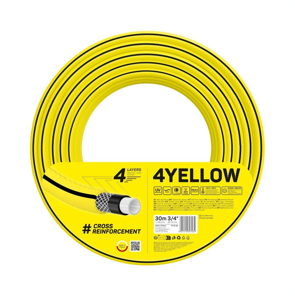 WĄŻ OGRODOWY 4 YELLOW 3/4'' 30MB