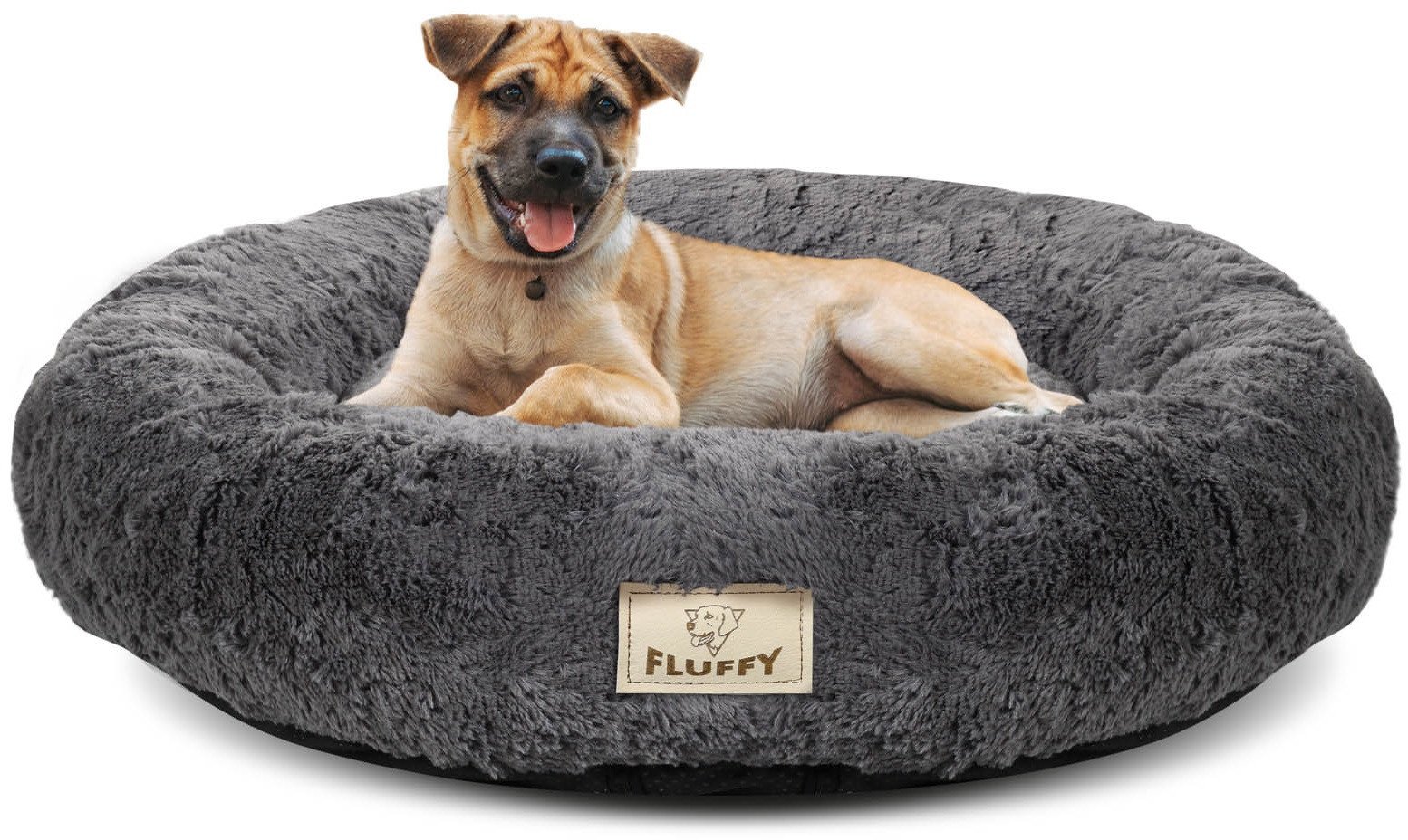 Legowisko shaggy 50 cm ciemnoszary rozbieralny antyslip S