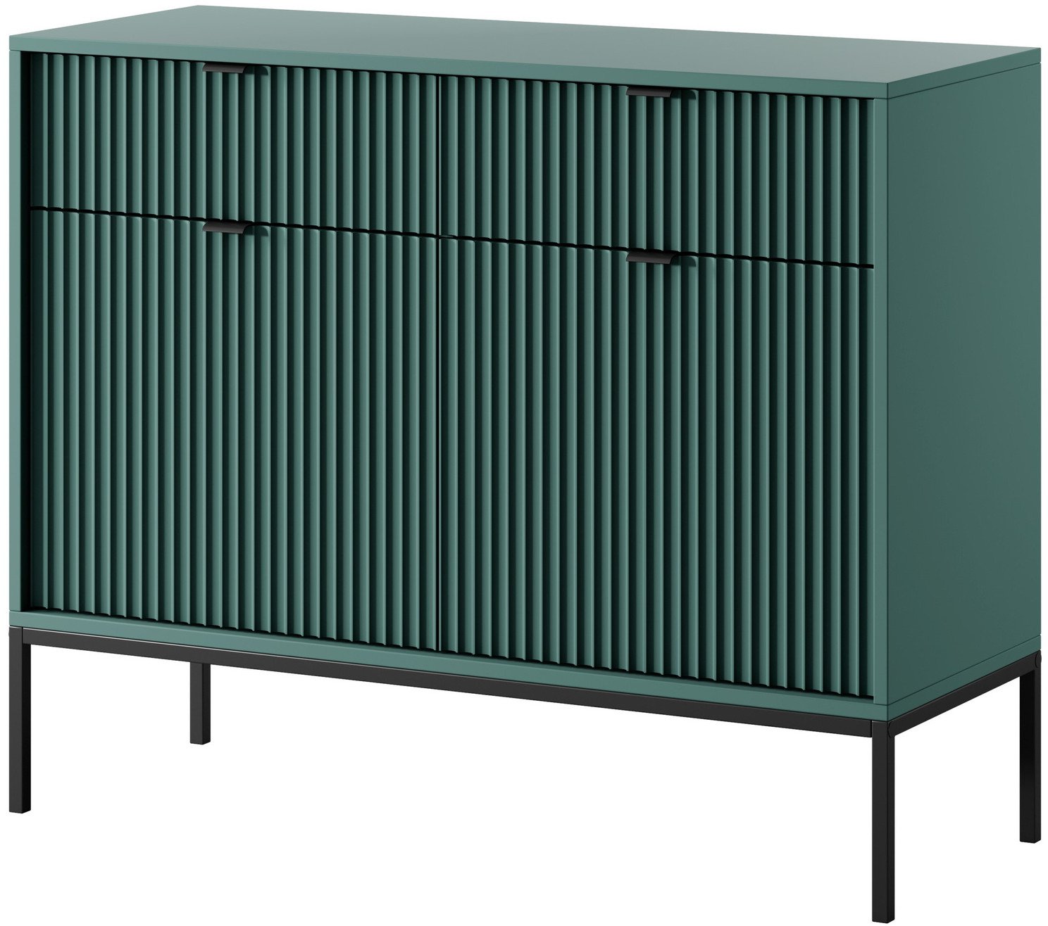 Dwudrzwiowa komoda Kioto KSZ104 w kolorze zielonym z czarnymi nóżkami