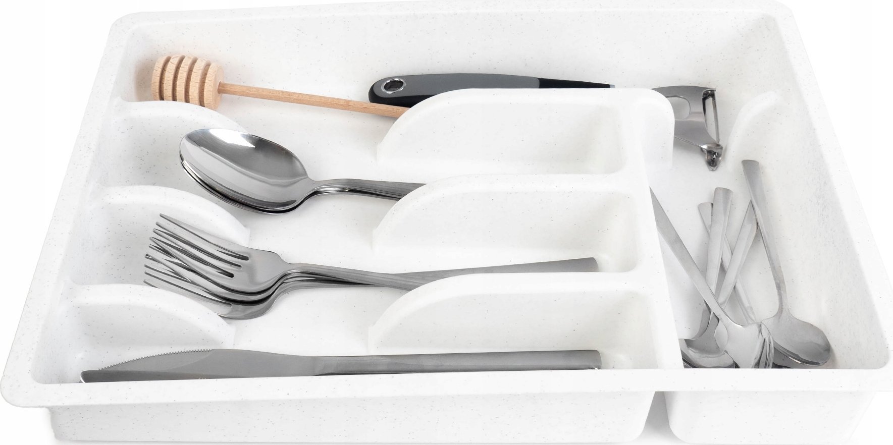 Kadax KADAX Wkład Do Szuflady Plastikowy Organizer Na sztućce Kuchenny Biały