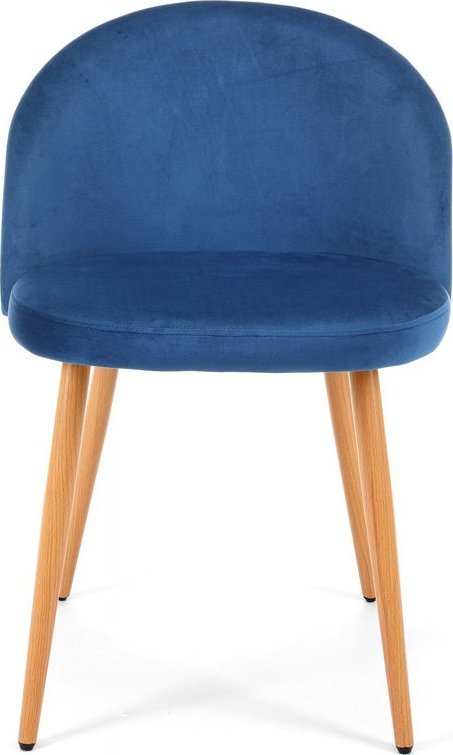 Elior Welurowe krzesło do salonu granatowe - Lako