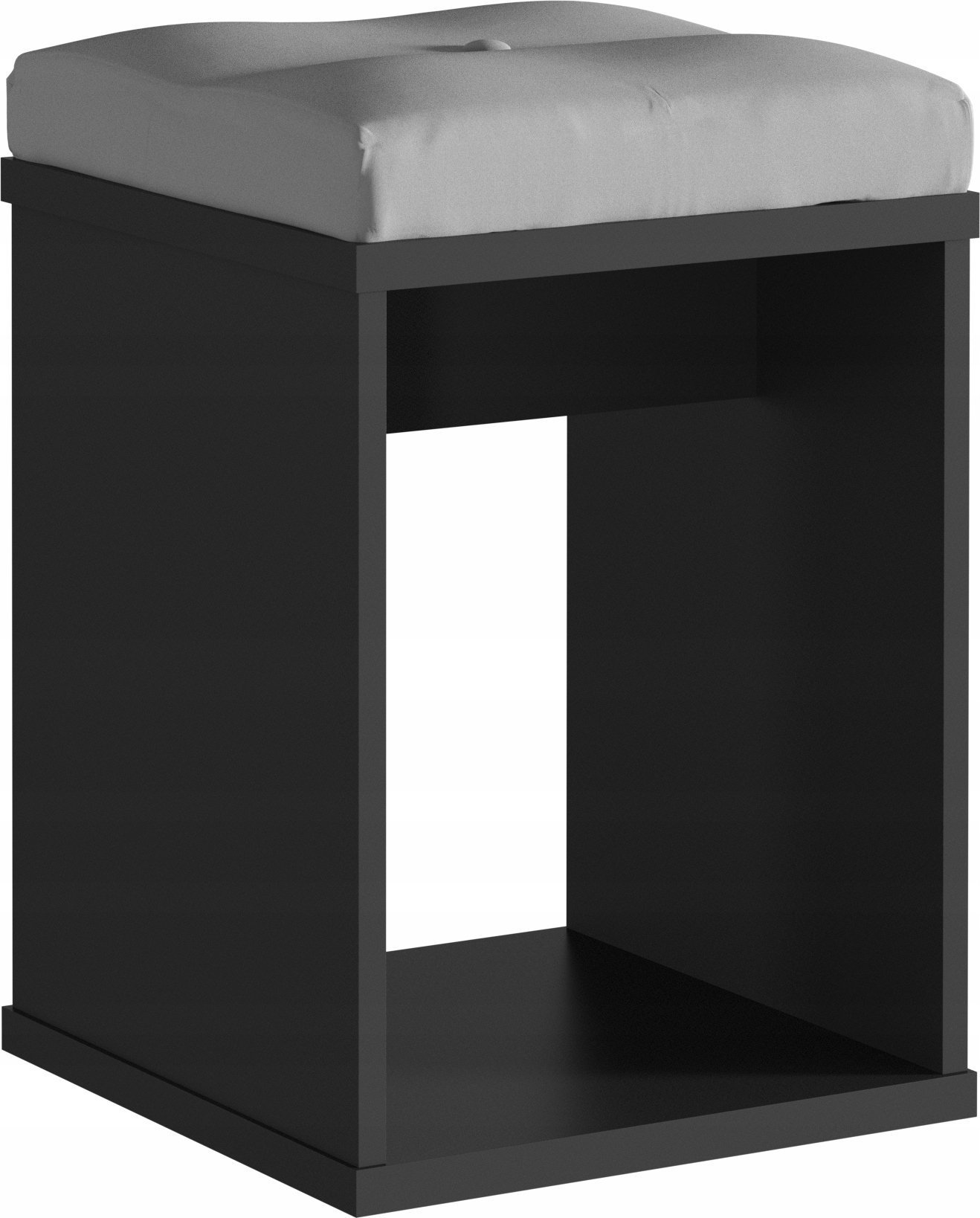 MartigoPlus Taboret z siedziskiem do toaletki kosmetycznej czarny