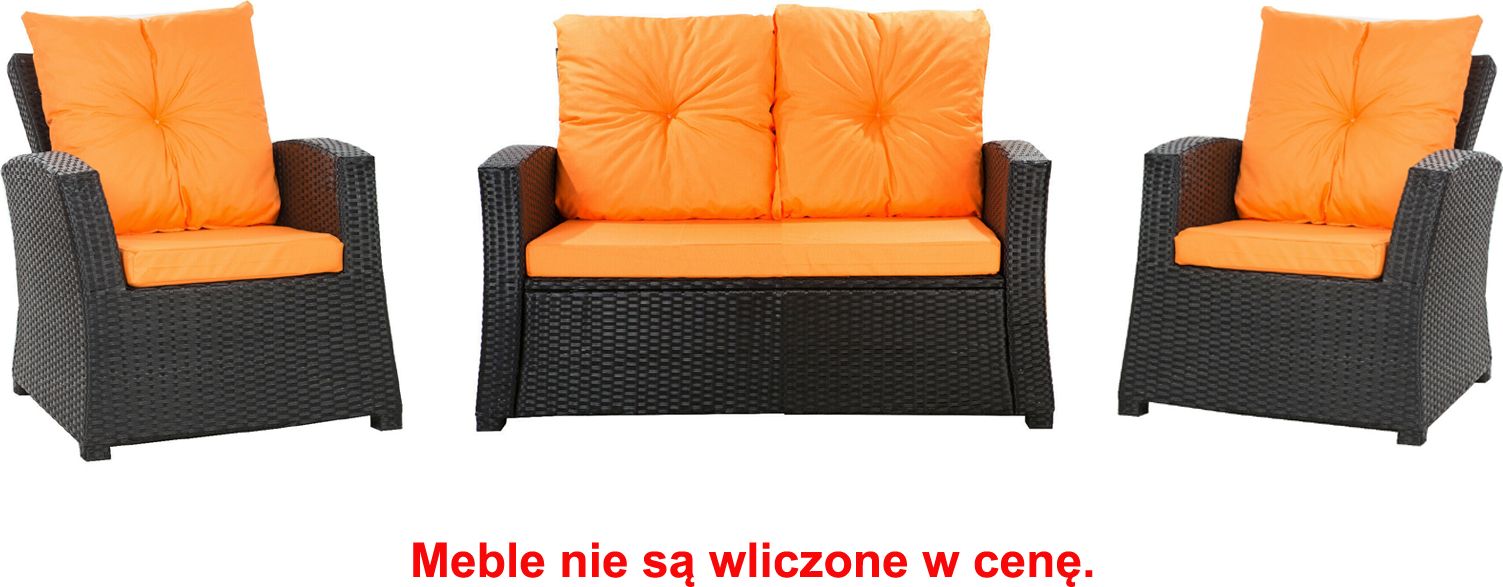 Setgarden Zestaw poduszek na meble ogrodowe rattanowe dla 4 osób rozmiar 112/52