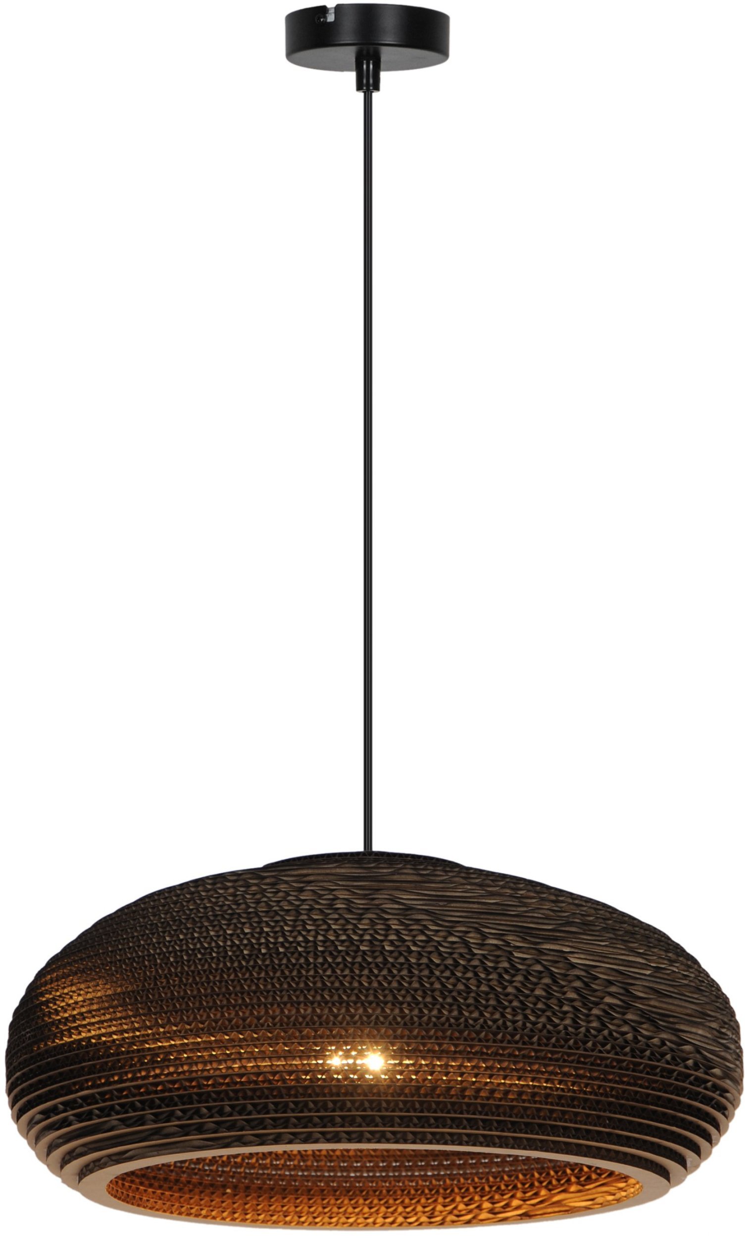 PENDANT LIGHT PAPER E27 BROWN/BLACK