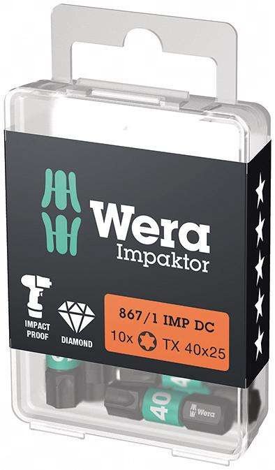 Bit Impaktor 1/4" DIN 3126 C6,3 T40x25mm 10szt./opak. Wera