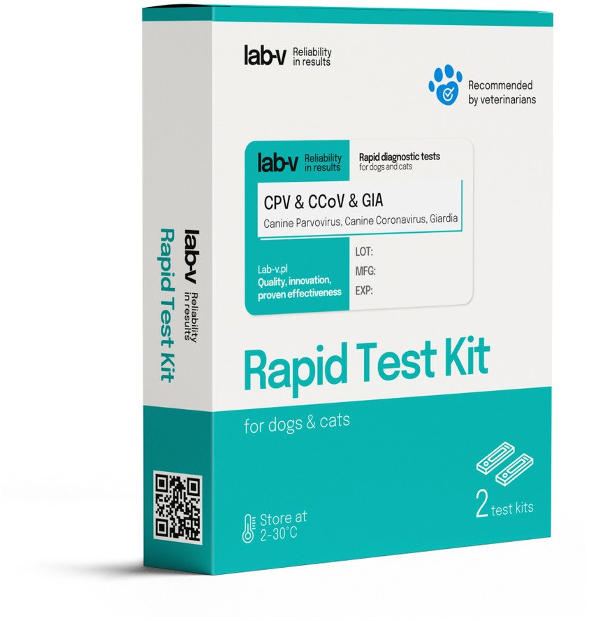 Lab-V Antygen CPV & CCV & GIA Szybki test diagnostyczny dla psów 2 szt.