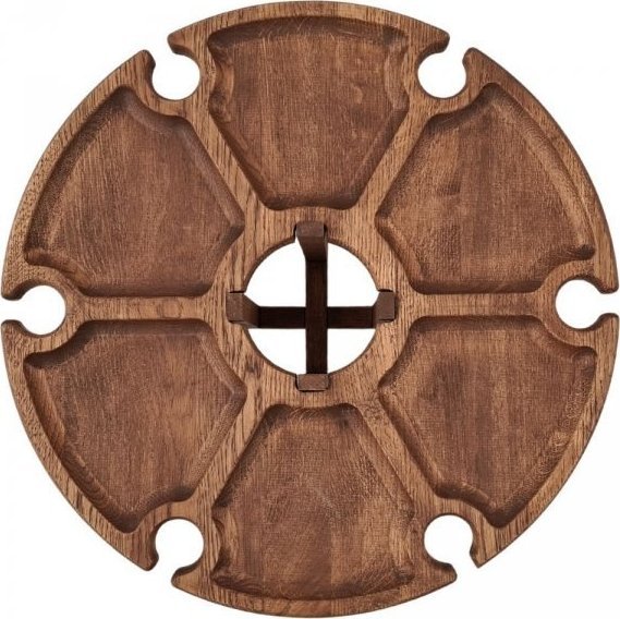 Okrągły stoliczek do wina nr20 - ciemny dąb - grawer