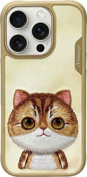 Nimmy case iPhone 16 Pro 6.3" khaki Big Eyed Pet 2.0 Cat