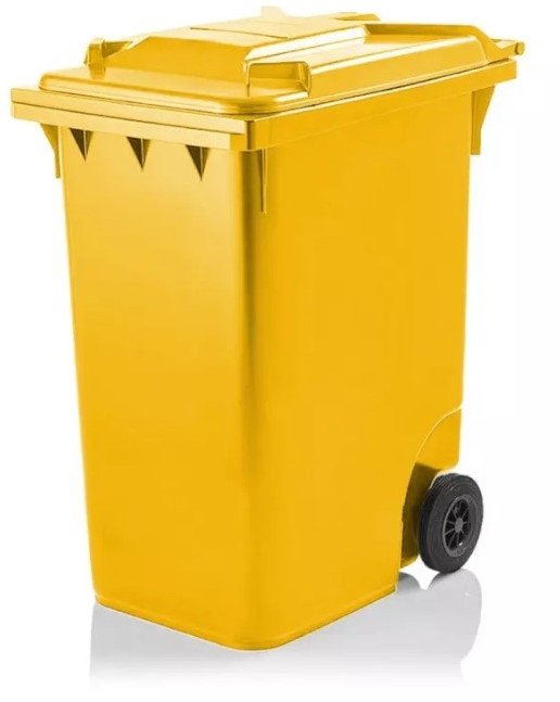 Pojemnik do segregacji odpadów na kółkach WEBER - pojemność 360 l (Kolor: żółty)