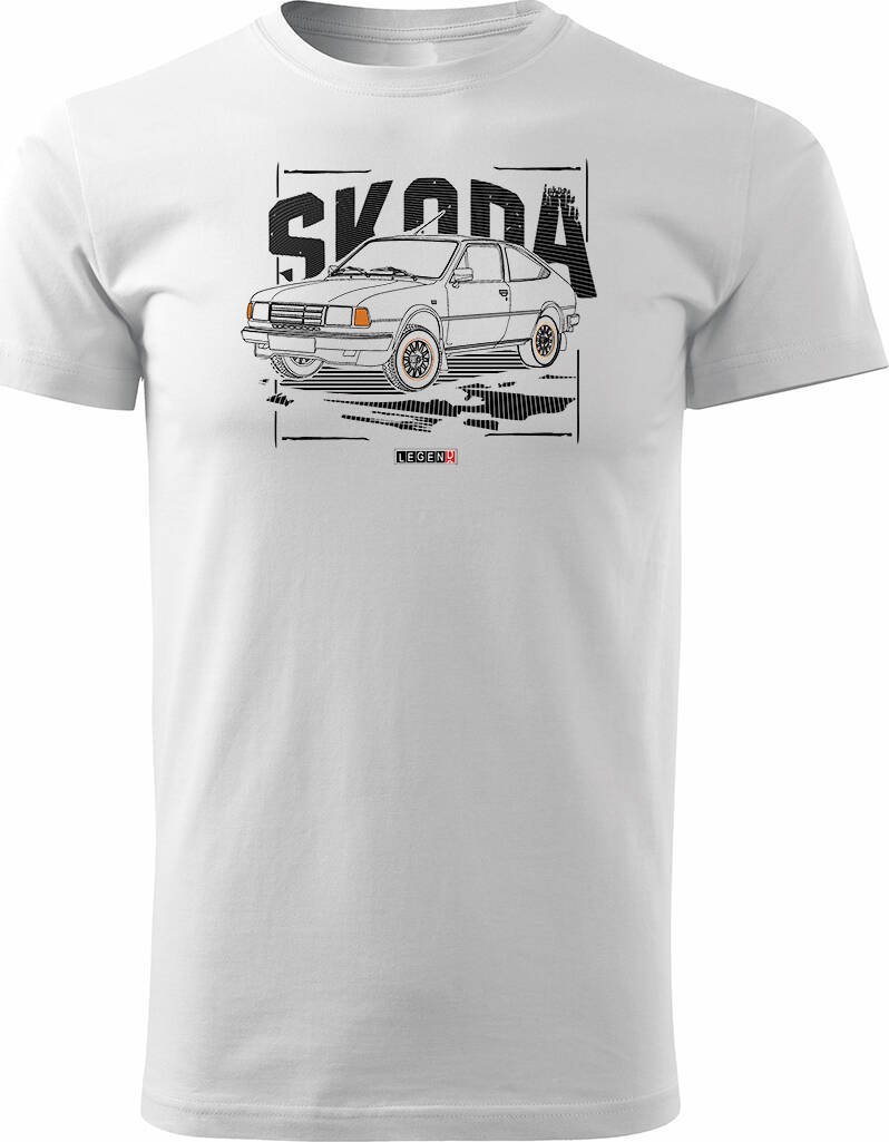 Topslang Koszulka z samochodem Skoda 120 125 130 PRL legend męska biała REGULAR XXL
