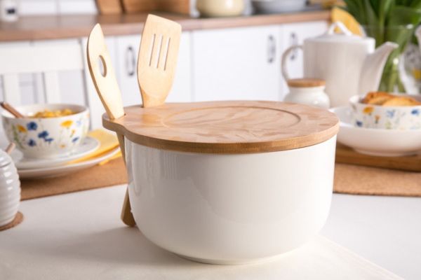 Lumarko regular miska z pokrywką i łyżkami bambusowymi nbc