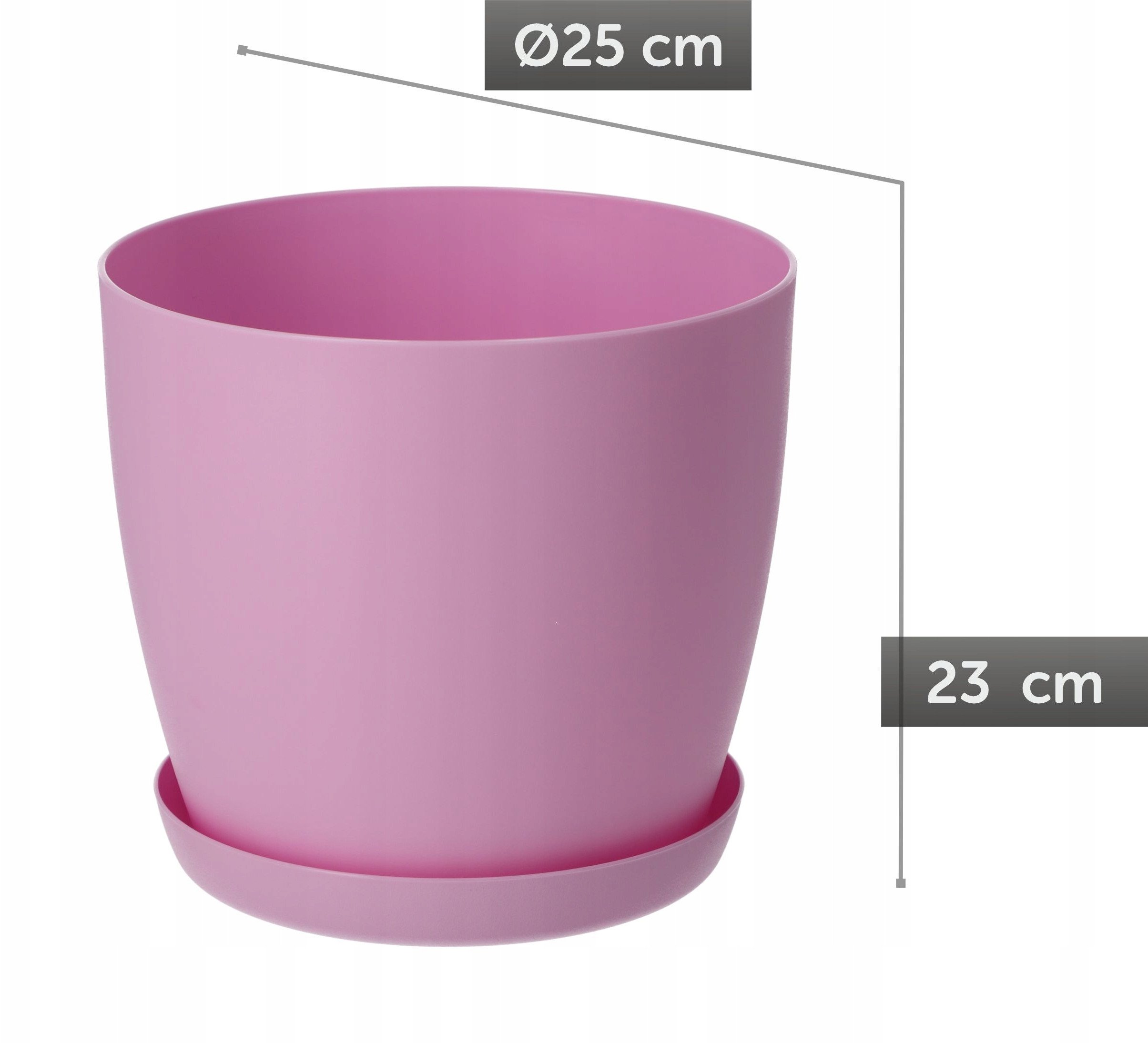 KADAX Doniczka Osłonka Donica 25cm Na Kwiaty Z Podstawką Różowa Do Salonu