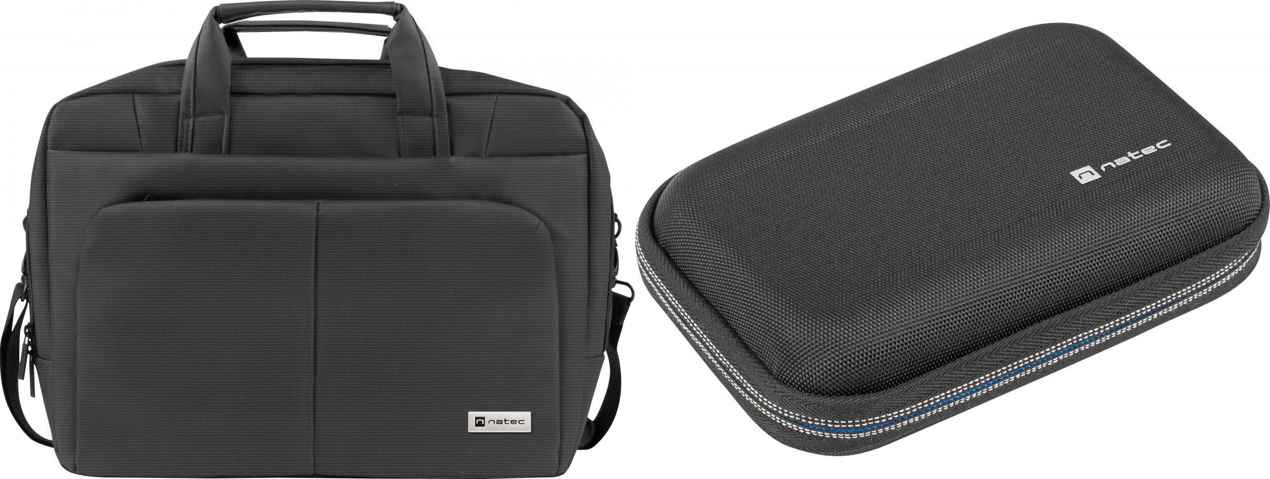 Torba Natec Torba Natec Gazelle 16" Czarna (NTO-0809) + Etui na dysk twardy Krill 2 Czarne (NET-2053)