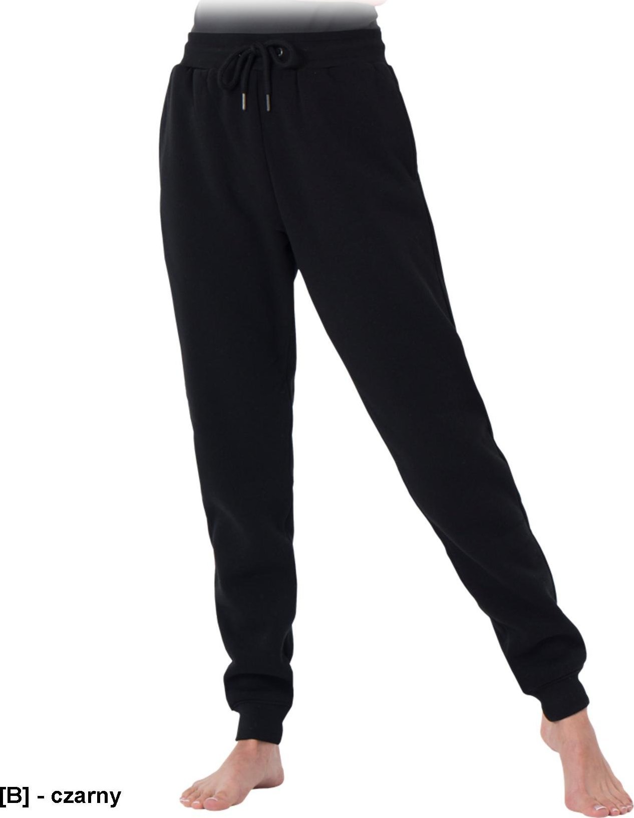 R.E.I.S. GYMMER - damskie spodnie ochronne do pasa gymmer, pas gumka troczki, 100% poliester, 260 g/m, nogawki ściągacz - czarny XL