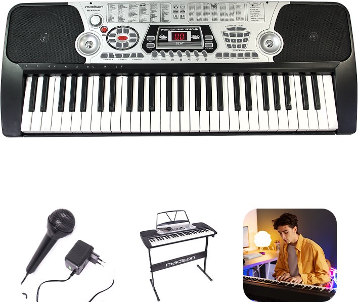 Zestaw: Keyboard MEK54100 Madison 54 klawisze+ statyw one size