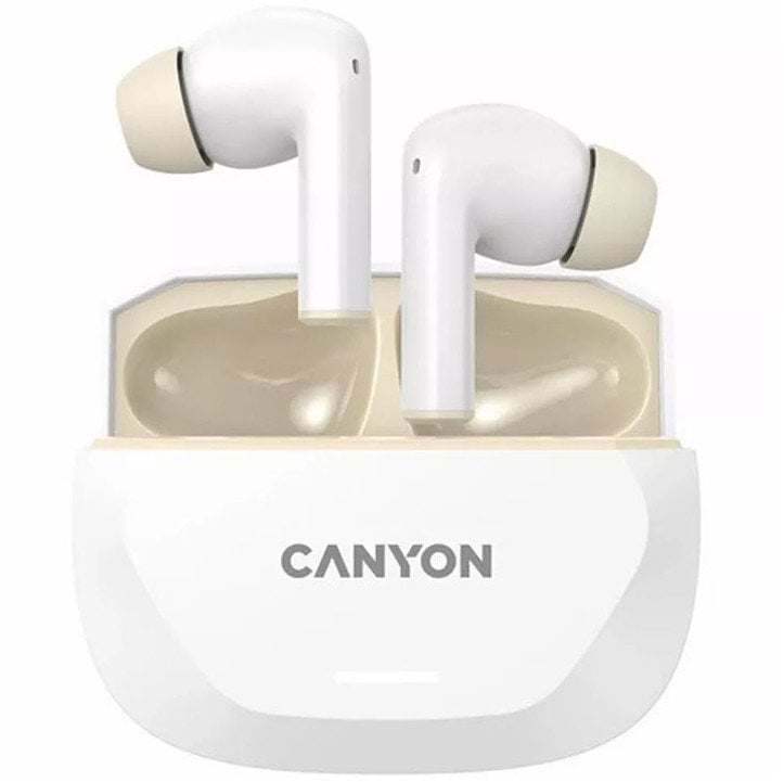 CANYON headset HEXAGON 7 TWS ANC+ENC Wireless Charge White Beige
