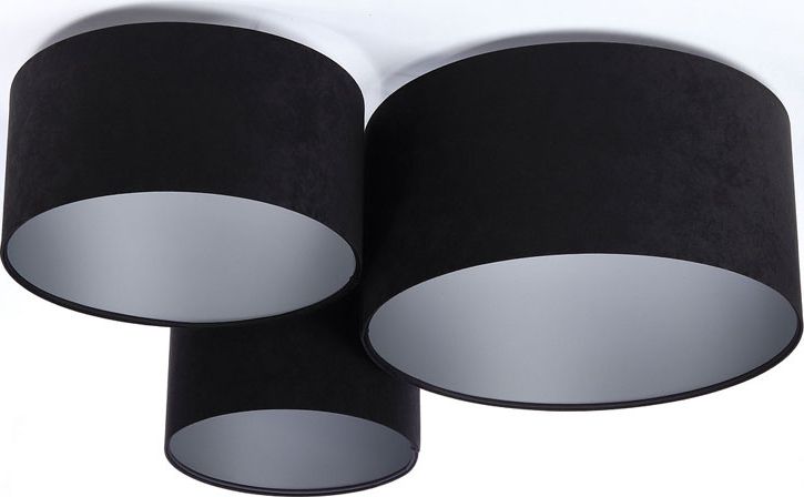 Lampa sufitowa Lumes Czarno-srebrny okrągły plafon welurowy - EXX38-Vesa