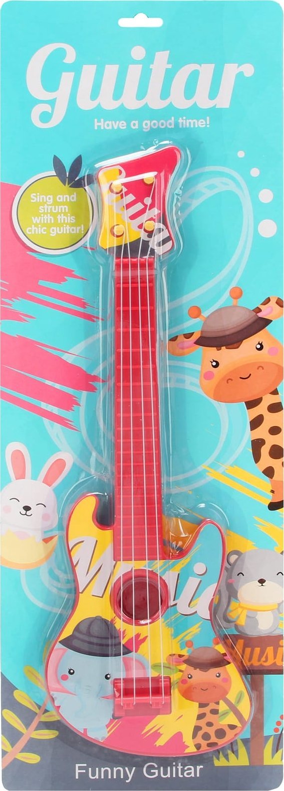 Trifox GITARA KOLOROWA ZWIERZĄTKA 39CM 1szt